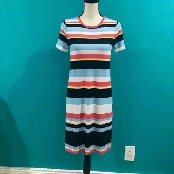 Michael Michael kors striped color blocked t shirt shift dress in size small - Picture 1 of 5